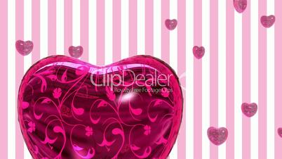Flying Heart-shaped Purple Balloons