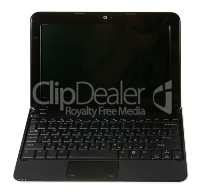 Black laptop on white background