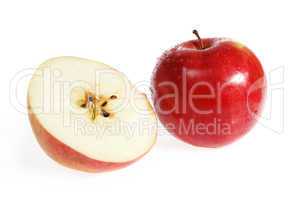 Slit red apple