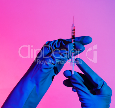 Injection in the hands of doctor