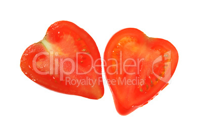 Two tomatoes in view of the heart