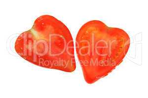Two tomatoes in view of the heart