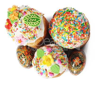 Russian Easter cake and eggs