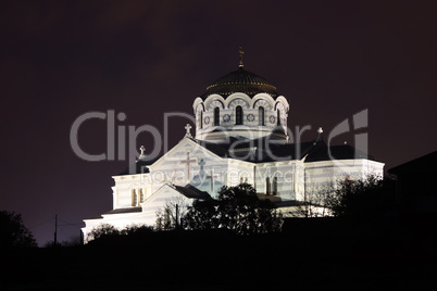 Night view of Vladimirsky Cathedral in Chersonese