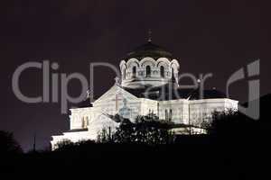 Night view of Vladimirsky Cathedral in Chersonese