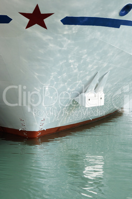 Prow of a ship on the water