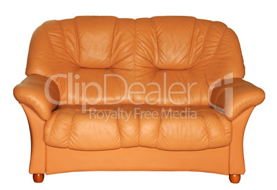 Brown leather sofa