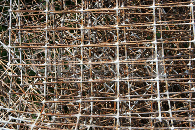 texture of old rusty metal mesh