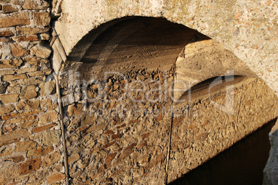 Old brick Bridge, an arch of bricks