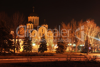 Night Cathedral lit lanterns