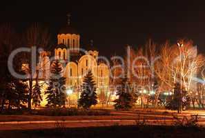 Night Cathedral lit lanterns