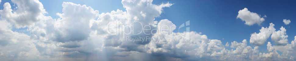 Panoramic view Cloudy sky, texture