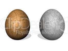 Golden and silver easter eggs