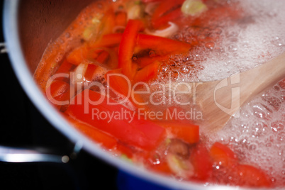 Kochende Gemüsesuppe - Boiled Vegetables Soup