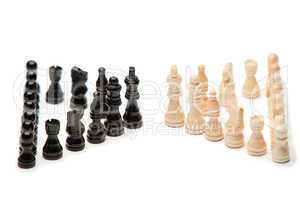 Dark and white pieces of chess