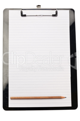 Pencil at the bottom of note pad