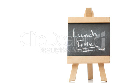 Chalkboard with the words lunch time written on it
