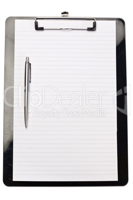 Pen on the left of note pad