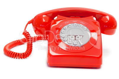 Antique red telephone