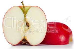 Red halved apple