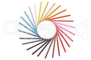 Color pencils in circle