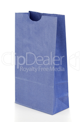 Angled blue paper bag