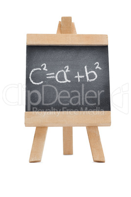 Chalkboard with a mathematical formula written on it