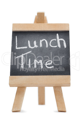 Chalkboard with the words lunch time written on it