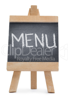 Chalkboard with the word menu written on it