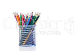 Color pencils in a jar