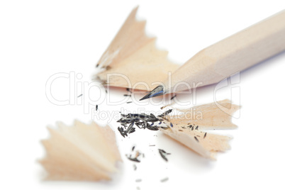 White pencil and its peelings