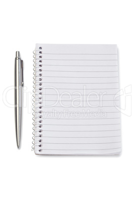 Notebook and silver pen