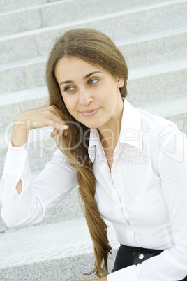 Closeup of an attractive business woman