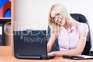 Businesswoman with laptop