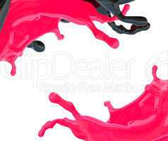 black and pink paint splashes