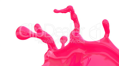 pink paint splash wave 3D