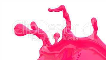 pink paint splash wave 3D