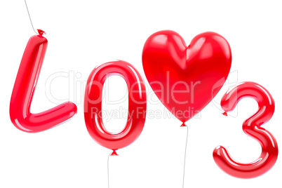 red LOVE balloons