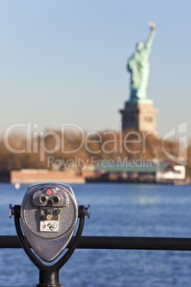 The Statue of Liberty and Binoculars New York City