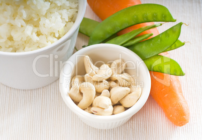 cashew nuts and vegetables