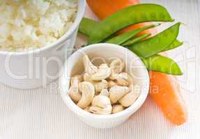 cashew nuts and vegetables
