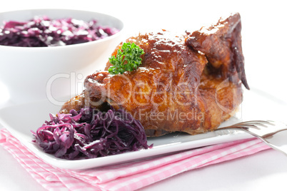 Hähnchen und Rotkohl / roast chicken and red cabbage