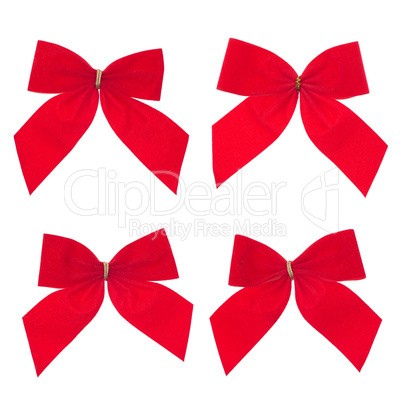 Four gift red ribbon and bow