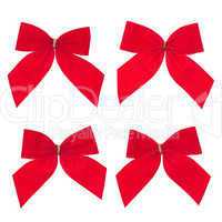 Four gift red ribbon and bow