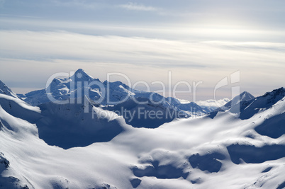 Caucasus Mountains. View from Elbrus.