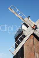 Old Russian wooden windmill 1907 year