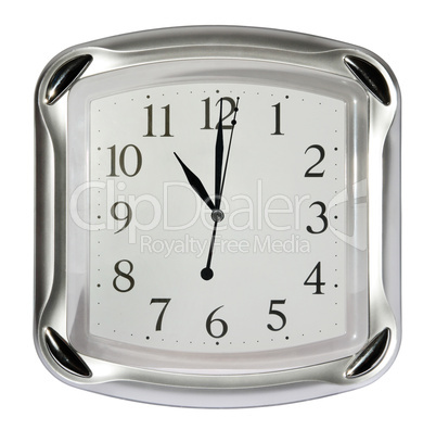 gray wall clock on the white background