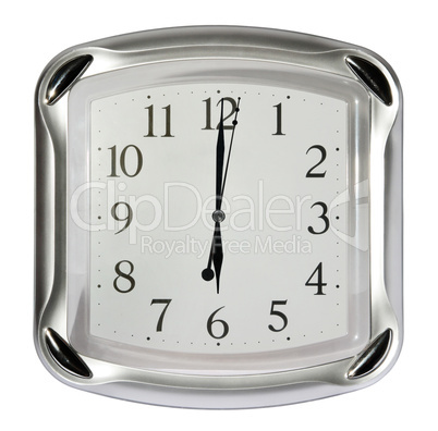 gray wall clock on the white background