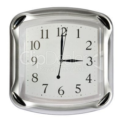 gray wall clock on the white background