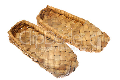 Old Russian sandals made of bark